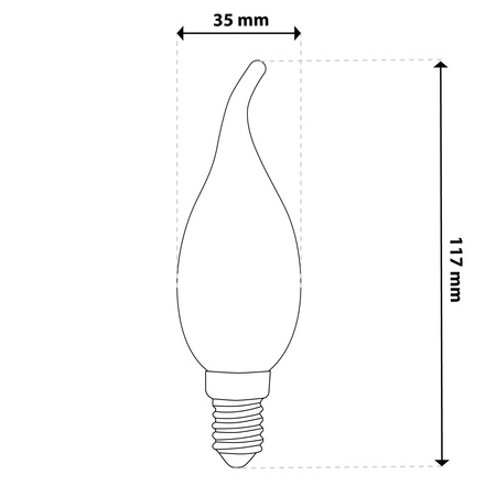 6x Żarówka LED E14 Świeczka BA35 2,2W 470lm = 40W 2700K Ciepła 360° Filament KLASA A LUMILED
