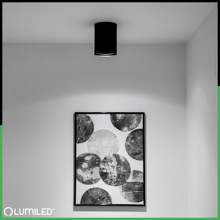 Oprawa Natynkowa HALOGENOWA Spot Tuba Ruchoma GU10 Okrągła Czarna 115mm AMAT-L LUMILED