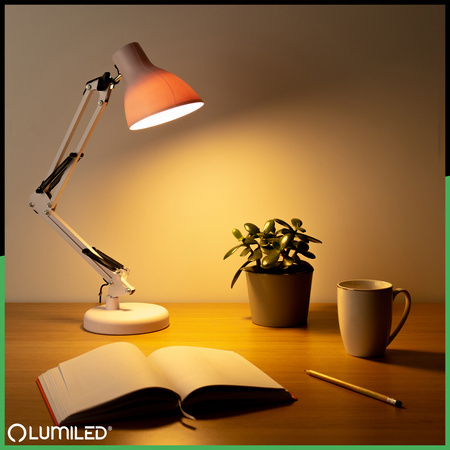 Lampka Biurkowa Stołowa LED 7W CCT Ściemnialna Marti Biała Lumiled