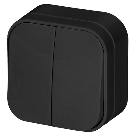 Łącznik Włącznik ToDo Świecznikowy Podwójny Natynkowy IP20 ORNO CZARNY