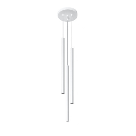 Lampa Sufitowa Wisząca Tuba 3x G9 Zwis Tubularna Biała Nowoczesna Pastelo Sollux