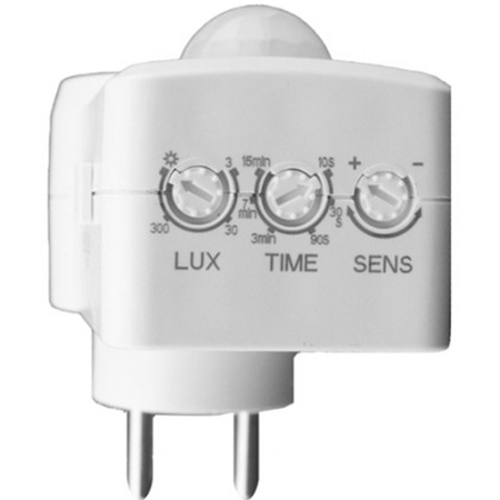 Czujnik Ruchu i Zmierzchu PIR do Gniazdka 120° 9m Wewnętrzny Biały