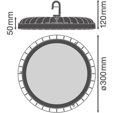 Lampa LED Oprawa Przemysłowa 225W 27000lm 6500K Zimna Czarny IP65 IK06 High Bay Compact Ledvance