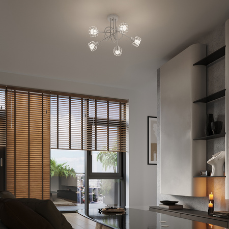 Lampa Sufitowa Wisząca 2x E14 Żyrandol Geometryczna Geometryczna Biała Nowoczesna Beluci Sollux