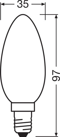 Żarówka LED B35 E14 4.8W = 40W 470lm 2700K Ciepła Biała FILAMENT ŚCIEMNIALNA LEDVANCE