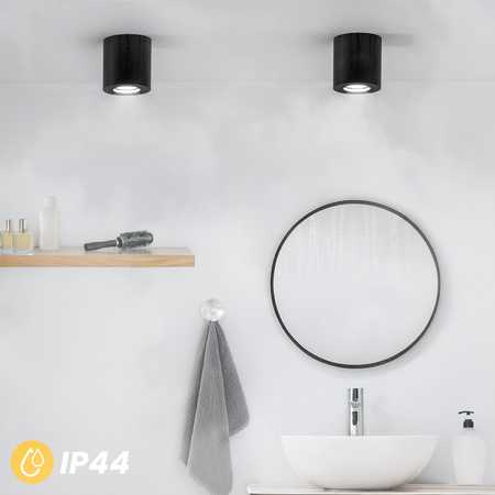 Oprawa Natynkowa HALOGENOWA Spot Tuba Stała EGIO GU10 LUMILED Okrągła IP44 Hermetyczna Czarna 83mm