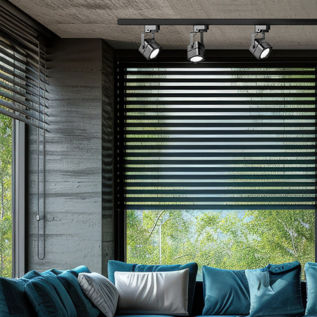 Zestaw Szynowy Szynoprzewód Szyna Listwa 1-Fazowa + 3x Reflektor GU10 Czarna VIENNA Sanico Goldlux