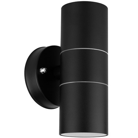 Kinkiet Ogrodowy Lampa Ścienna Elewacyjna góra dół LED GU10 IP44 ZINNIA Czarny LUMILED