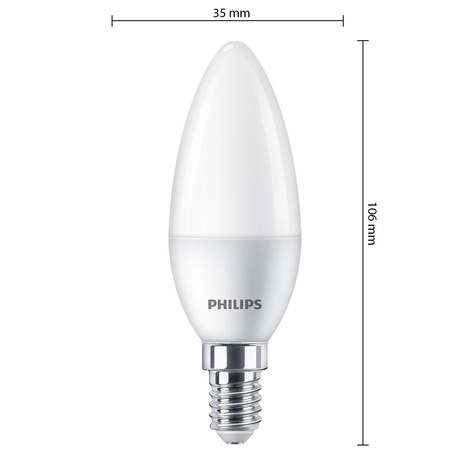 Żarówka LED E14 Świeczka B35 4.9W = 40W 470lm 4000K Neutralna Essential Philips