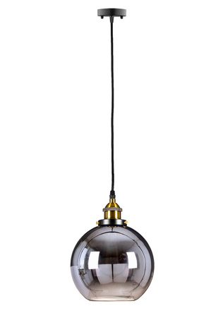 Lampa Wisząca Grafitowo-Złota E27 Sufitowa Zwis Szklany Klosz Nowoczesna