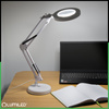Lampka Biurkowa LED 8W CCT Kreślarska Stołowa 3x Szkło Powiększające Lupa LUCA 2 Biała LUMILED