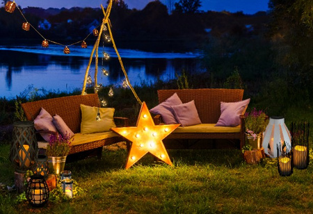 Lampa Solarna LED Latarenka Wisząca LAMPION biała LED 34cm ciepła