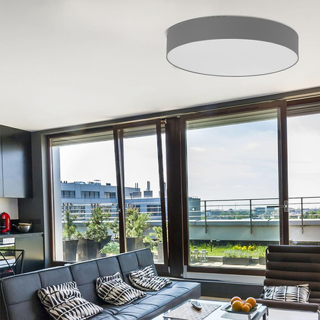 Lampa Sufitowa Plafon Oprawa RONDO GRAPHITE Okrągła Biało-Grafitowa 61cm 15W 4xE27 1584 TK Lighting