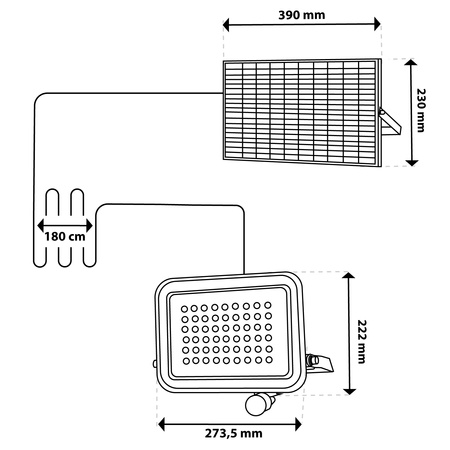 Naświetlacz Solarny LED Halogen 200W Lampa Ogrodowa 4000K IP65 Czujnik Ruchu PIR + Pilot FULGOR LUMILED