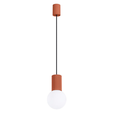 Lampa Wisząca Zwis G9 Okrągła Czerwona Nowoczesna Matowa Halo Sollux