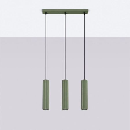 Lampa Wisząca Sufitowa Zwis Tuba Spot 3x GU10 Oliwkowa Karbon Deep Space SL.1613 Sollux