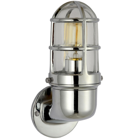 Kinkiet ścienny zewnętrzny elewacyjny lampa ścienna industrial E27 chrom LOFT LUND GOLDLUX (Polux)