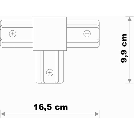 Łącznik Potrójny Trójnik do Listw Szynowych Trójfazowych Czarny