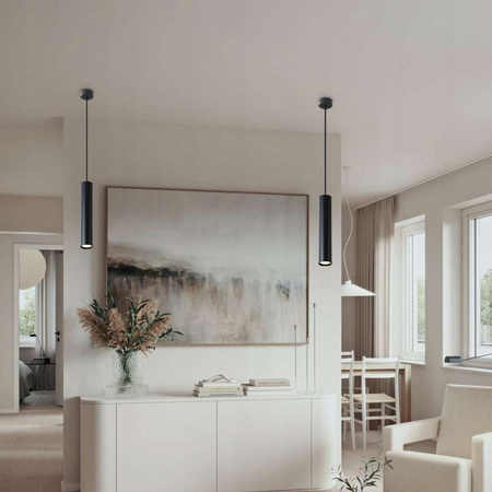 Lampa Wisząca Sufitowa KEON GU10 Regulowana Tuba Czarna MASTERLED