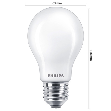 Żarówka LED E27 A60 10.5W = 100W 1521lm 4000K Neutralna FILAMENT LED Classic Philips