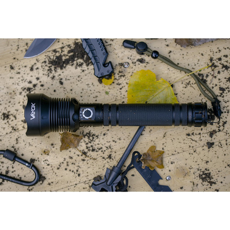 Latarka taktyczna ZOOM LED XHP70 25W 2000lm 3 TRYBY 1000m IP67 aluminium VA0021 VAYOX