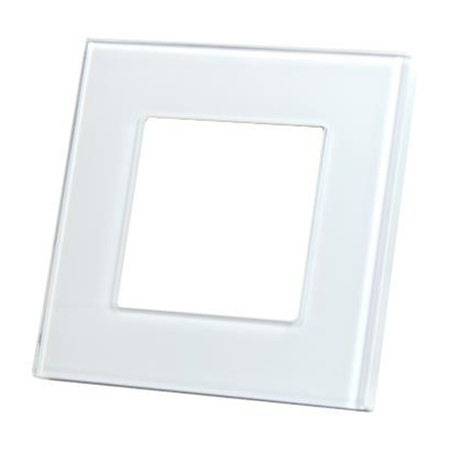 Ramka SZKLANA do gniazda biała pojedyncza