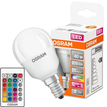 Żarówka LED E14 P45 5,5W = 40W 470lm RGBW 200° OSRAM Star + Pilot