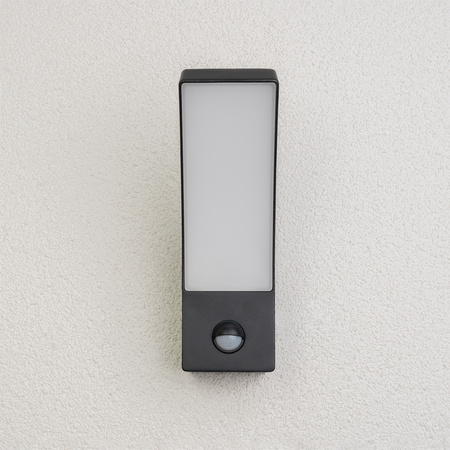 Lampa Elewacyjna LED Zewnętrzna Ścienna Czarna Kinkiet Ogrodowy 10W 4000K IP44 Czujnik Ruchu LOGIA LUMILED