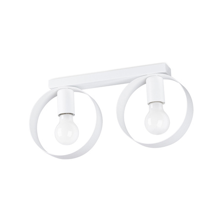 Lampa Sufitowa Plafon 2x E27 Okrągła Biała Nowoczesna Titran Sollux
