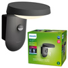 Kinkiet Ogrodowy Lampa Elewacyjna Zewnętrzna LED 9W 930lm 4000K IP44 z Czujnikiem Ruchu i Zmierzchu Antracyt Tyla Philips