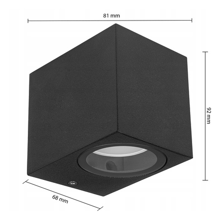 Lampa Oprawa Ogrodowa Kinkiet Elewacyjny Zewnętrzny GU10 Czarny IP44 Lidia Masterled