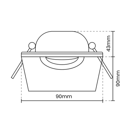 Oprawa HALOGENOWA Podtynkowa Podbitka Sufitowa GU10 Kwadratowa Ruchoma IP20 Czarna Milagro