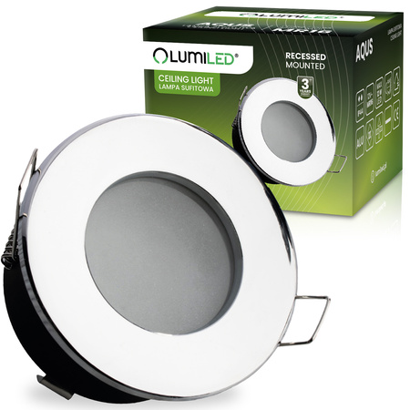 Oprawa Halogenowa Podtynkowa Wpuszczana LED MR16 Okrągła Chrom AQUS Lumiled