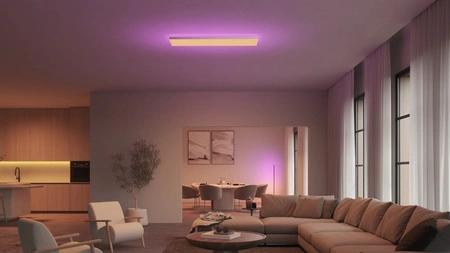 Panel LED Lampa Sufitowa Natynkowa 120x30 cm 67W 4800lm IP20 White and Color Ambiance RGB + TW Biała Inteligentna SMART Zigbee Bluetooth Datura Philips HUE