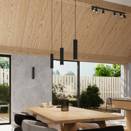 Lampa Wisząca Sufitowa Zwis Tuba Spot 3x GU10 Czarna Karbon Deep Space SL.1576 Sollux