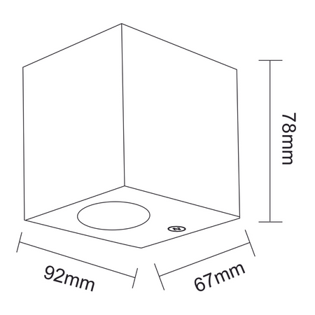 Kinkiet ogrodowy LED GU10 BOSTON kwadrat GOLDLUX (Polux) ALUMINIUM CZARNY