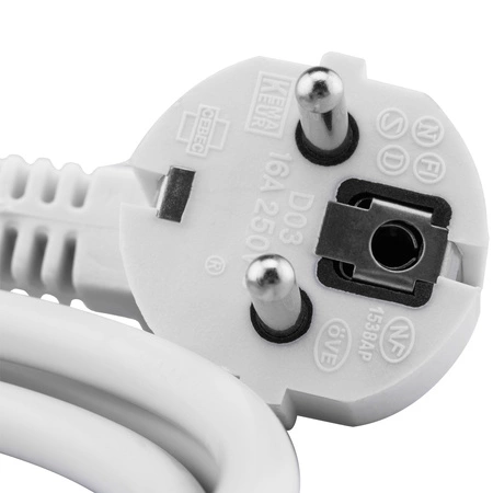 Przedłużacz sieciowy wtyk – gniazdo z uziemieniem 3m 3x1,5mm 16A Biały ECOLIGHT