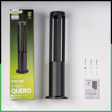Lampa Ogrodowa Słupek Zewnętrzny Stojący 12W LED 4000K QUERO 60cm LUMILED