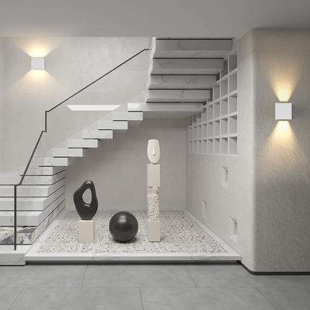 Kinkiet Ogrodowy Elewacyjny LED 2x4W 3000K Regulowany góra dół Biały RIKO KOBI