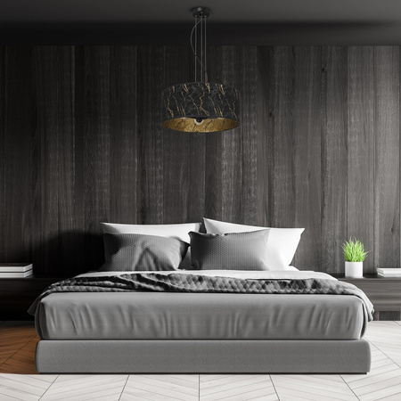 Lampa Wisząca Sufitowa SENSO Czarna Złota 3xE27 Milagro