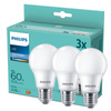 3PAK Żarówka LED E27 A60 8W = 60W 806lm 6500K Zimna PHILIPS