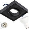 Zestaw Oprawa HALOGENOWA Tuba Spot Ruchoma MIDI GU10 Kwadratowa Czarna 20mm + LED GU10 8W 4000K LUMILED