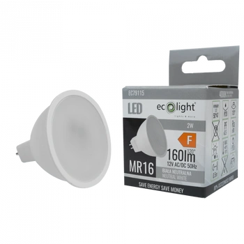 Żarówka LED Reflektor MR16 GU5.3 2W 160lm 4000K Neutralna 12V Ecolight