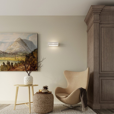 Lampa Ścienna Oprawa Natynkowa Kinkiet E27 Prostokątna Biała Nowoczesna Vega Sollux