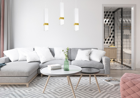 Lampa wisząca Tuba Zwis VIDAR Biały + srebrny 3x GU10 Milagro Metal Styl nowoczesny