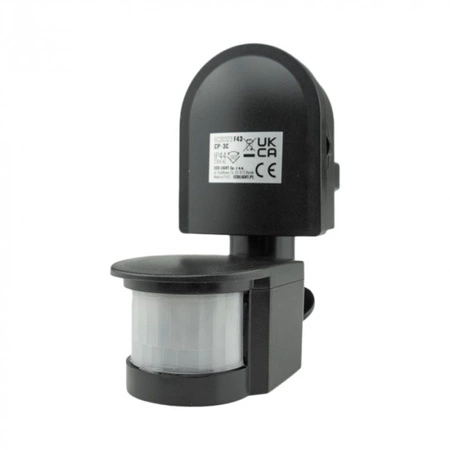 Czujnik Ruchu i Zmierzchu PIR IP44 Natynkowy Regulowany Czarny 12m 180° CP Ecolight