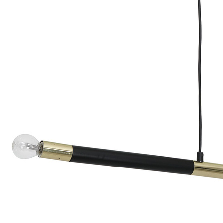 Lampa wisząca BASTONE 2xE14 Prosta Forma Minimalistyczna Czarna Złota MLP6563 Milagro Metal