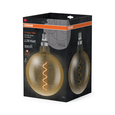 Żarówka LED Dekoracyjna G200 Kula E27 4W = 28W 300lm 2000K Ciepła 300° Vintage 1906 Osram