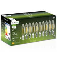 10x Żarówka LED E14 Świeczka B35 4W = 40W 470lm 4000K NEUTRALNA 360° FILAMENT LUMILED