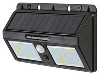 Lampa Ogrodowa LED Solarna Kinkiet Elewacyjny OSTRAVA 2,4W 4000K IP44 z Czujnikiem Ruchu Czarna RABALUX